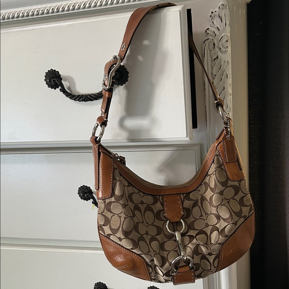 Coach Signature Brown and Tan Hobo Bag - Picture 10 of 11
